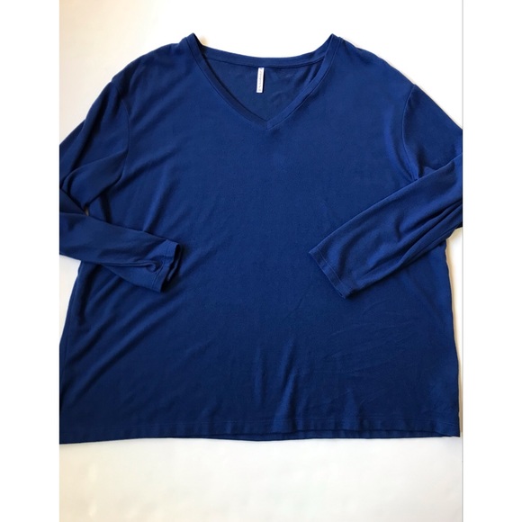 Passports Women’s Blue Long Sleeve V-Neck Top XL - Picture 6 of 6
